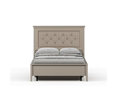 Кровать с мягким элементом c металлическим основанием