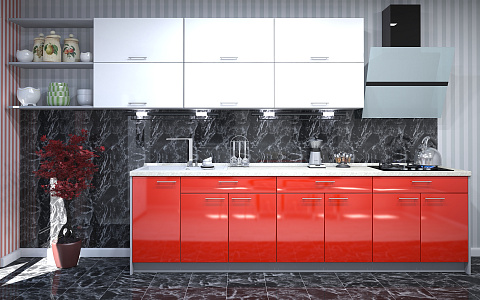 Мила Глосс Белый/Красный