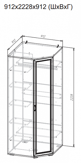 Шкаф угловой (ШК-211)