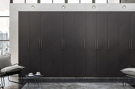 Шкаф ОТИС (Графит, МДФ, угловая фрезеровка)