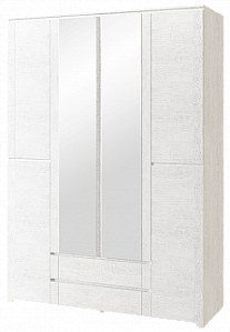Шкаф для одежды 4х-дверный с зеркалом и ящиками