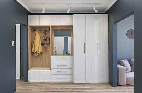 Шкаф ОТИС (Белый, МДФ, вертикальная фрезеровка)