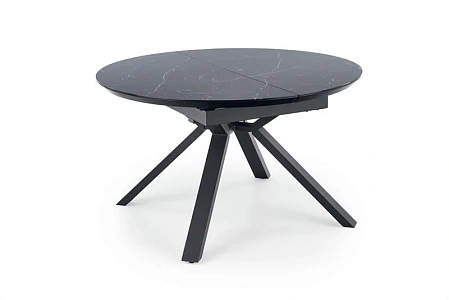 Стол обеденный HALMAR VERTIGO черный мрамор/черный 130-180/130