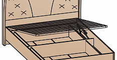 Кровать Шер с подъемным механизмом (Дуб серый) 140х200 (основание 32 мм)