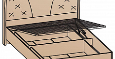 Кровать Шер с подъемным механизмом (Дуб апрель темный) 160х200 (основание 32 мм)