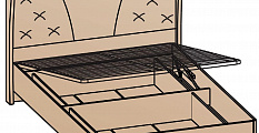 Кровать Шер с подъемным механизмом (Дуб апрель темный) 180х200 (основание 16мм)